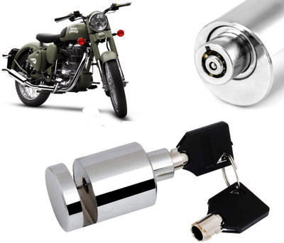 AUTO PEARL Heavy Duty Anti Theft Motorcycle Chrome Stainless Steel Disc Brake Lock-358 Disc Lock(Silver)
