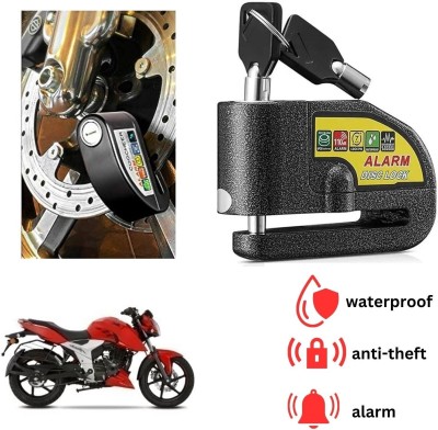 ENEMYT DISK ALARM LOCK Motorcycle Alarm Lock Anti-Theft Alarm Wheel Disc Brake For Apache RTR 160 4V Disc Lock(Black)