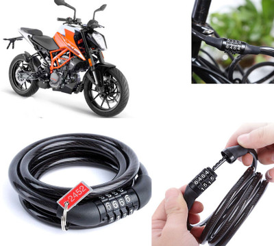 AUTO PEARL Multipurpose Heavy Duty, Security Number Lock for 125 Duke BS6 Number Chain Cable Lock for Bikes, Bicycle, Helmet, Luggage_880 Combination Lock(Black)
