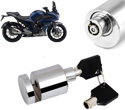 AUTO PEARL Heavy Duty Anti Theft Motorcycle Chrome Stainless Steel Disc Brake Lock-479 Disc Lock(Silver)