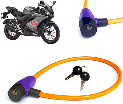 AUTO PEARL Heavy Duty Yellow Braided Steel Wires Cable Bike Lock for YZF R15 V3 0 Cable Lock(Yellow)