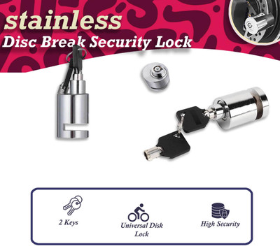 Huims Heavy metal Stainless Steel Disc Break Security Lock Disc Lock Disc Lock(Silver)