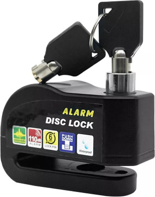 Linist Disc Brake Lock, Ultra 110db Alarm Anti-Theft Motorcycle/Bicycle Lock Disc Lock(Black)