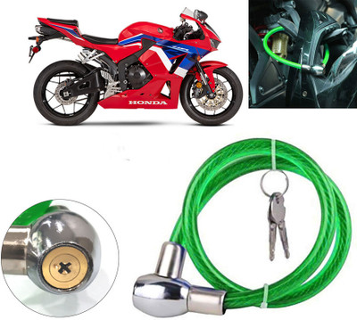 AUTO PEARL Multipurpose Heavy Duty, Goti Lock for CBR 600 RR Cable Key Lock for Bikes, Bicycle, Helmet, Luggage_247 Chain Lock(Green)