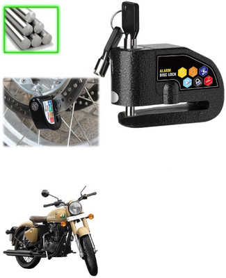 Qiisx Disc Alarm Lock Motorcycle Alarm Lock 110db Heavy Duty for Royal Enfield Classic 350 Signals Disc Lock(Black)