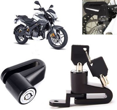 AUTO PEARL Disc Brake Lock, Anti Theft Heavy Duty Security Disc Lock for Pulsar NS200 BS6 Dsic Lock_076 Disc Lock(Black)