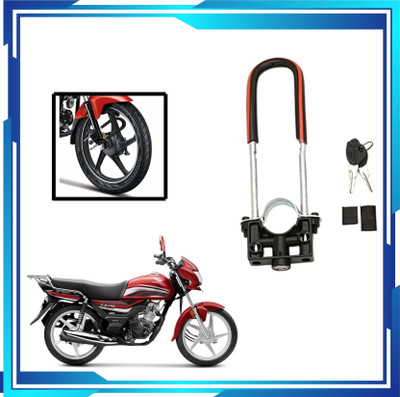 ZYO Anti Theft Motorcycle Front U-Type Shocker Lock Bike Front Shocker Lock U Lock(Black)