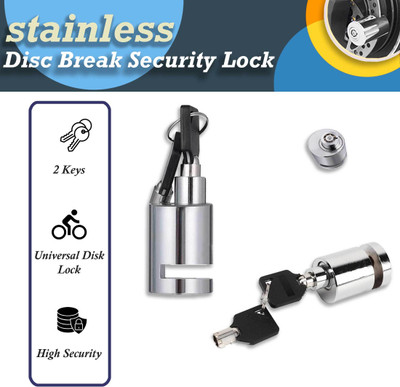 Huims Good material Stainless Steel Disc Break Security Lock Disc Lock Disc Lock(Silver)