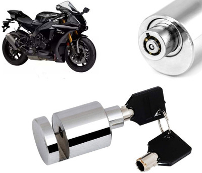 AUTO PEARL Heavy Duty Anti Theft Motorcycle Chrome Stainless Steel Disc Brake Lock_552 Disc Lock(Silver)