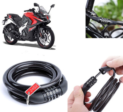AUTO PEARL Multipurpose Heavy Duty, Security Number Lock for Pulsar 200 Number Chain Cable Lock for Bikes, Bicycle, Helmet, Luggage_954 Combination Lock(Black)