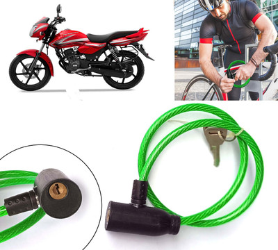 AUTO PEARL Heavy Duty Braided Steel Wires Cable Bike Lock Compatible with Phoenix 125 Cable Lock(Green, Black)