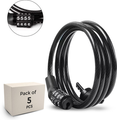 Robustt Universal Bike Lock Multipurpose 4 Digit Numeric Cable Bike Lock /Helmet Lock Combination Lock(Black)