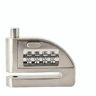 Linist Heavy-Duty Anti-Theft Motorcycle Disc Lock with 4-Digit Combination Disc Lock(Silver)
