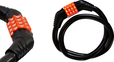 AUTO PEARL Multipurpose 4 Digit Security Anti-Theft Lock for All Bike 4 Digits Number Lock for Bikes, Cycle, Helmet, Luggage Lock for All Bike Combination Lock(Black, Orange)