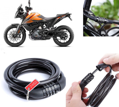 AUTO PEARL Multipurpose Heavy Duty, Security Number Lock for 390 Adventure Number Chain Cable Lock for Bikes, Bicycle, Helmet, Luggage_886 Combination Lock(Black)