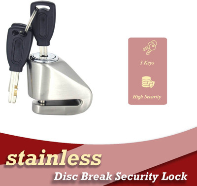 SHOWRIDE Universal Bike DISC LOOK for bike GOOD DESIGN Disk Lock Heavy Stainless Steel Disc Lock(Silver)