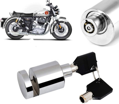 AUTO PEARL Heavy Duty Anti Theft Motorcycle Chrome Stainless Steel Disc Brake Lock-384 Disc Lock(Silver)