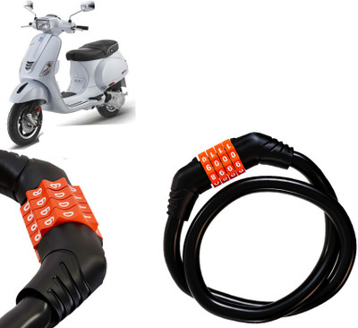 AUTO PEARL 4 Digits Number Lock for Bikes, Cycle, Helmet, Luggage Lock_350 Combination Lock(Black, Orange)