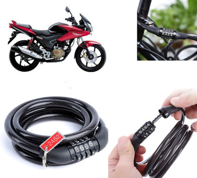 AUTO PEARL Multipurpose Heavy Duty, Security Number Lock for CBF Number Chain Cable Lock for Bikes, Bicycle, Helmet, Luggage_735 Combination Lock(Black)