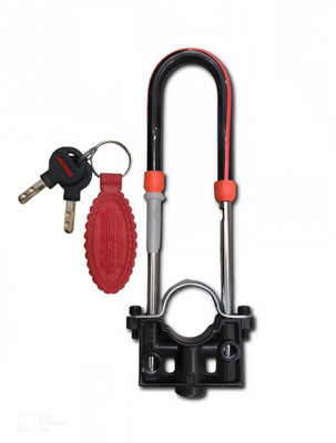 Universe COMPUTERIZED Key Shocker Lock Wheel Lock Bike Front Shocker Wheel Lock Bike Front U-Type with keyring Anti Theft Wheel Lock(Black)