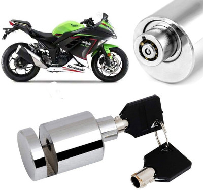 AUTO PEARL Heavy Duty Anti Theft Motorcycle Chrome Stainless Steel Disc Brake Lock-269 Disc Lock(Silver)