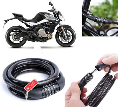 AUTO PEARL Multipurpose Heavy Duty, Security Number Lock for 650 NK BS6 Number Chain Cable Lock for Bikes, Bicycle, Helmet, Luggage_544 Combination Lock(Black)