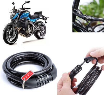 AUTO PEARL Multipurpose Heavy Duty, Security Number Lock for Roadster 650 Number Chain Cable Lock for Bikes, Bicycle, Helmet, Luggage_545 Combination Lock(Black)