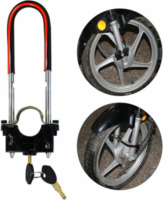 ASRYD Bike Front Shocker Lock Bike Locking System Drum Brakes Wheel Lock For Universal Bike Disc Lock(Black)