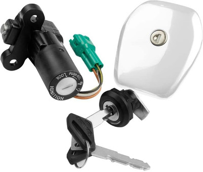 deutsche Ignition cum Steering Lock Kit Compatible With Bajaj Discover 135(N/M)(Set of 3) DEUS-0438N Key Switch Lock(Black)