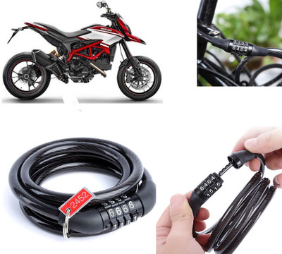 AUTO PEARL Multipurpose Heavy Duty, Security Number Lock for Hypermotard Number Chain Cable Lock for Bikes, Bicycle, Helmet, Luggage_548 Combination Lock(Black)