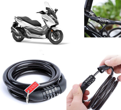 AUTO PEARL Multipurpose Heavy Duty, Security Number Lock for Forza 300 Number Chain Cable Lock for Bikes, Bicycle, Helmet, Luggage_763 Combination Lock(Black)
