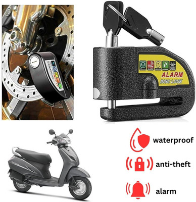 ENEMYT DISK ALARM LOCK Motorcycle Alarm Lock Anti-Theft Alarm Wheel Disc Brake For Activa 3G Disc Lock(Black)