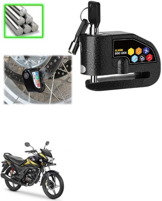Qiisx Disc Alarm Lock Motorcycle Alarm Lock 110db Heavy Duty for Honda CB Shine SP Disc Lock(Black)