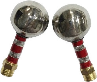 Bullkartzone HH-03 Heavy Mirror Nut Pair (Red & Chrome Finish) Handle Bar(Gold, Silver, Red)