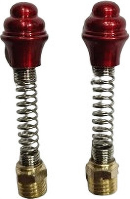 Bullkartzone HH-04 Universal Spring Mirror Nut Pair (Red & Chrome Finish) Handle Bar(Gold, Silver, Red)