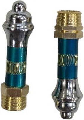 Golden Fox YN-04 Universal Heavy Mirror Nut Pair (Blue & Chrome Finish) Bike Mirror Adapter
