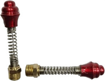 Bullkartzone HH-01 Universal Spring Mirror Nut Pair (Red & Chrome Finish) Handle Bar(Gold, Silver, Red)