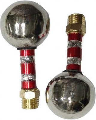 Bullkartzone HH-04 Heavy Mirror Nut Pair (Red & Chrome Finish) Handle Bar(Gold, Silver, Red)