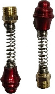 Bullkartzone HH-03 Universal Spring Mirror Nut Pair (Red & Chrome Finish) Handle Bar(Gold, Silver, Red)