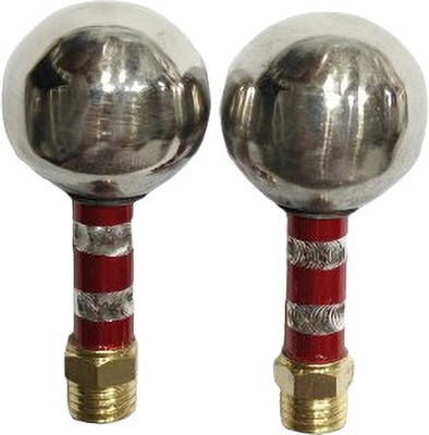 Bullkartzone HH-02 Heavy Mirror Nut Pair (Red & Chrome Finish) Handle Bar(Gold, Silver, Red)