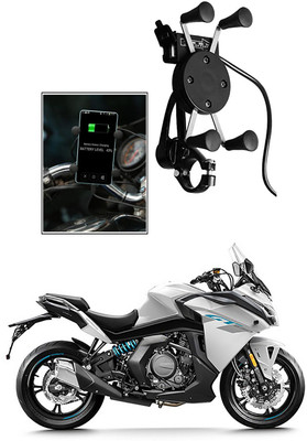Enfield Works MultiFunctional Mobile Holder with USB Charger Mototrcycle Mobile Holder EW-152 2.1 A Bike Mobile Charger