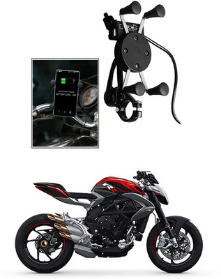 Enfield Works MultiFunctional Mobile Holder with USB Charger Mototrcycle Mobile Holder EW-132 2.1 A Bike Mobile Charger