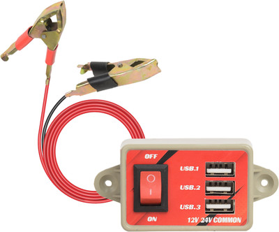 Electronics Crafts DC MOBILE CHARGER 3 USB PORT 3.2 A Bike Mobile Charger