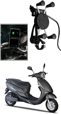 Enfield Works MultiFunctional Mobile Holder with USB Charger Mototrcycle Mobile Holder EW-159 2.1 A Bike Mobile Charger
