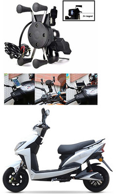 Enfield Works MultiFunctional Mobile Holder with USB Charger Mototrcycle Mobile Holder EW-59 2.1 A Bike Mobile Charger