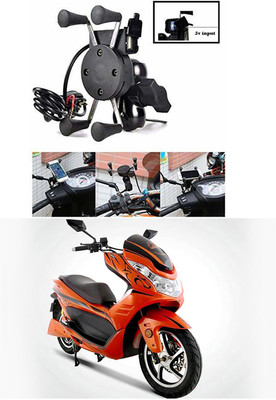 Enfield Works MultiFunctional Mobile Holder with USB Charger Mototrcycle Mobile Holder EW-18 2.1 A Bike Mobile Charger
