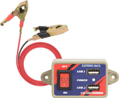 Electronics Crafts 12/24V TO 5 VOLT 3.2 AMP DC MOBILE CHARGER 2 USB PORT 3.2 A Bike Mobile Charger