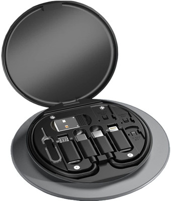 G2L All in One 60W USB Fast Charging Travel Cable Set Type C ALL IN ONE MOBILE GADGET TOOL USB Cable, USB Charger(Black)