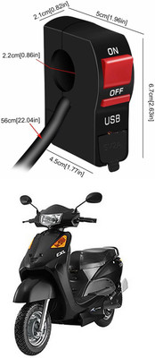 Enfield Works Bike Handle Bar Universal Switch With USB EW-424 2 A Bike Mobile Charger