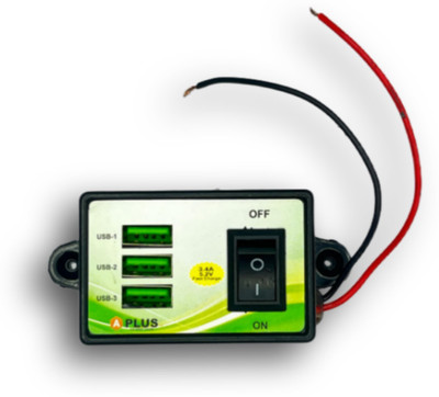 Aplus 12V 3.4A Triple USB Charger Module for Bike & Car – 3 USB Ports 3.4 A Bike Mobile Charger